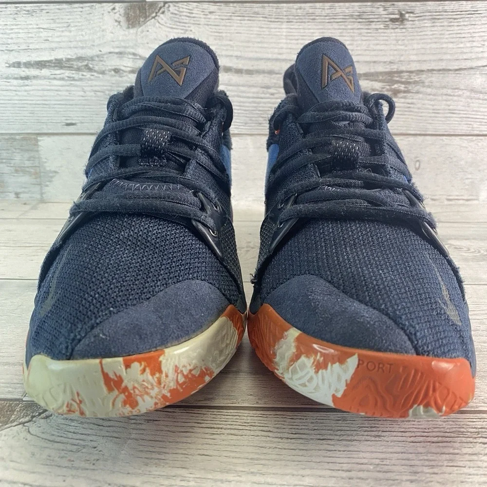 Nike PG 2 Youth Shoes 5.5 Blue Orange Multi Basketball Sports Kids Sneakers Nice
